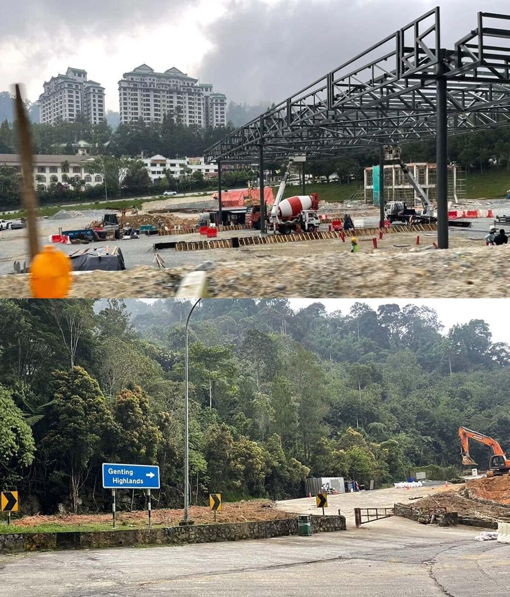 Pembinaan Struktur Gantri Kelihatan Di Genting Highlands, Pengunjung ...